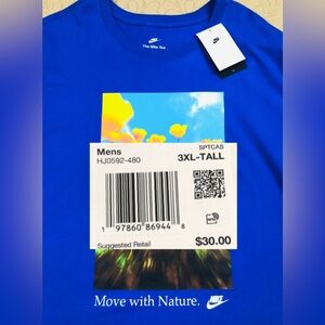 NEW..MEN TALL-3XL NIKE NSW MOVE WITH NATURE GRAPHIC TEE (ROYAL BLUE)